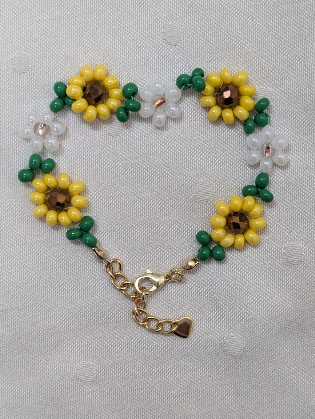 Golden Sun-Sunflower Beaded Bracelet