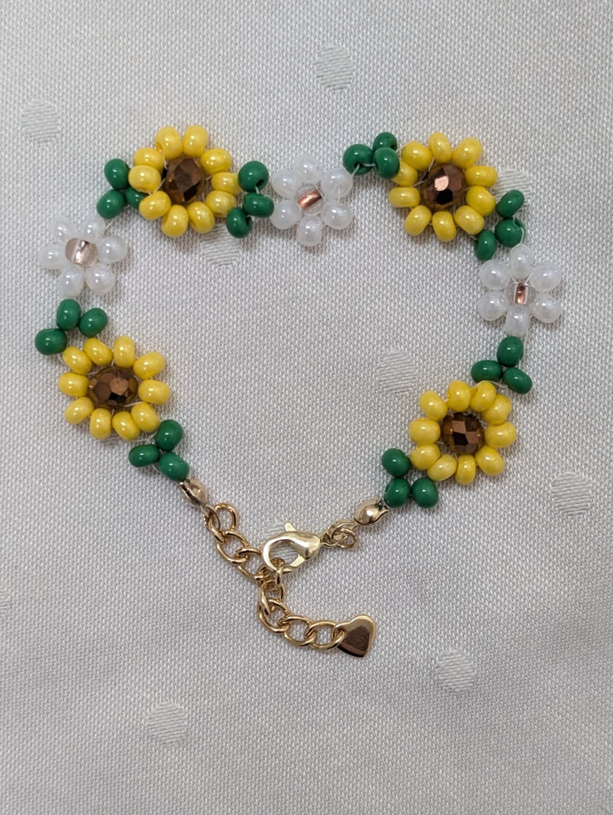 Golden Sun-Sunflower Beaded Bracelet