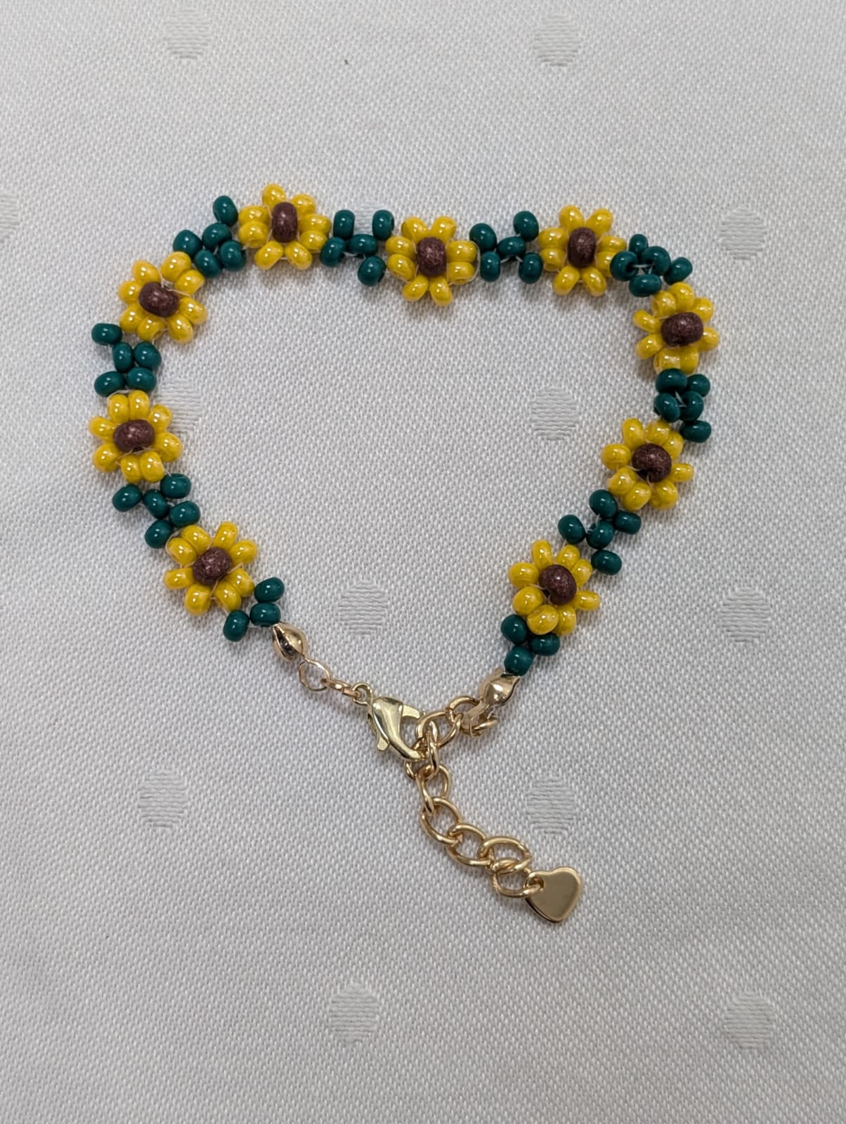 Sunlit Meadow-Sunflower Beaded Bracelet